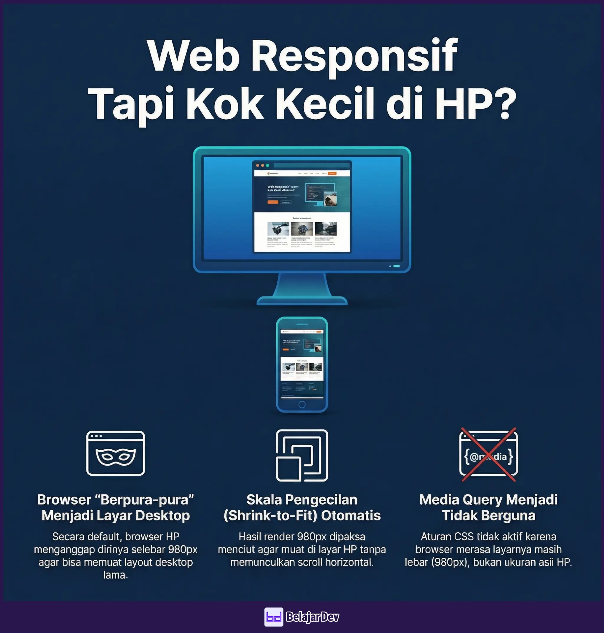 Mengapa Website Terlihat Kecil di HP - Memahami Viewport HTML dan CSS Pixel 20260403231444323.webp